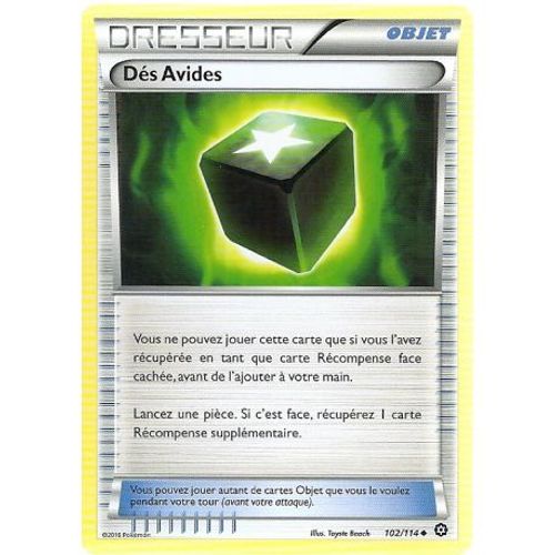 Carte Pokemon - Xy11 - Offensive Vapeur - Dés Avides - Dresseur  - 102/114 - Peu Commune - Vf