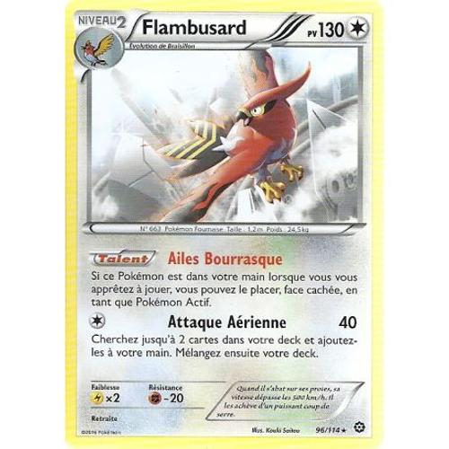 Carte Pokemon - Xy11 - Offensive Vapeur - Flambusard - Pv 130 - 96/114 - Rare - Vf