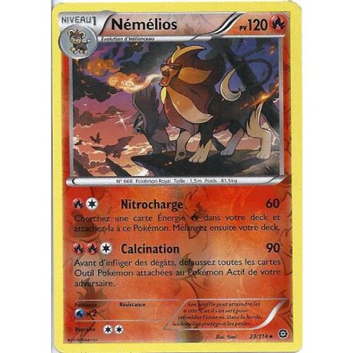 Carte Pokemon - Xy11 - Offensive Vapeur - Némélios - Pv 120 - 23/114 - Holo Reverse - Vf