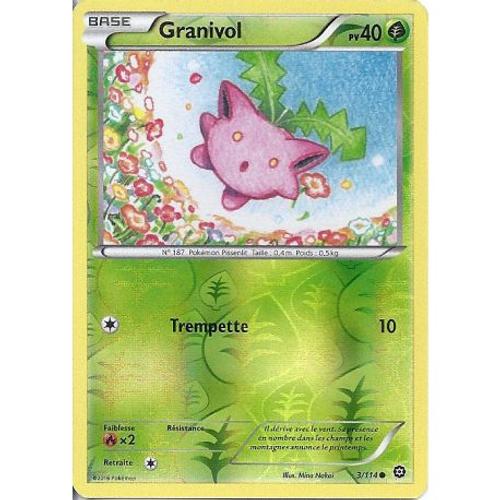 Carte Pokemon - Xy11 - Offensive Vapeur - Granivol - Pv 40 - 3/114 - Holo Reverse - Vf