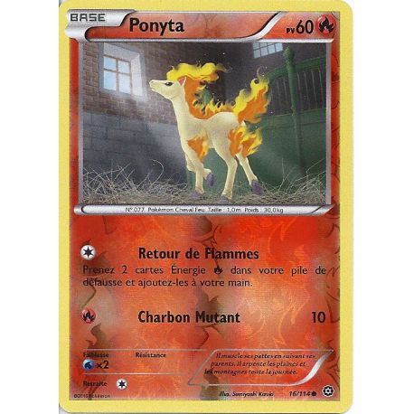 Carte Pokemon - Xy11 - Offensive Vapeur - Ponyta - Pv 60 - 16/114 - Holo Reverse - Vf