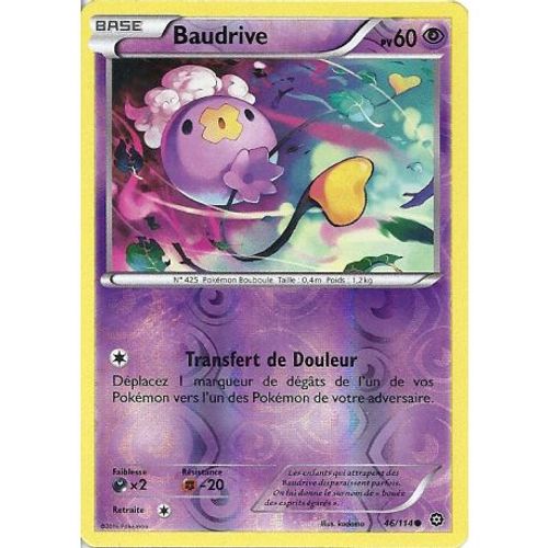 Carte Pokemon - Xy11 - Offensive Vapeur - Baudrive - Pv 60 - 46/114 - Holo Reverse - Vf