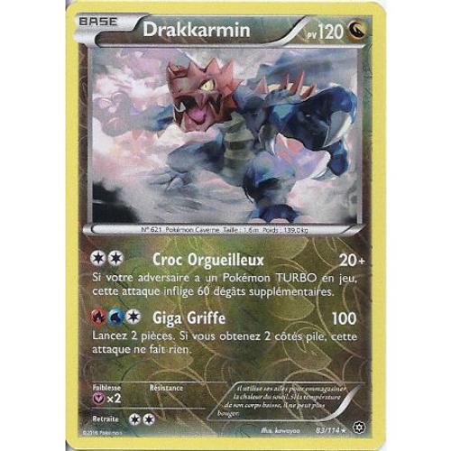 Carte Pokemon - Xy11 - Offensive Vapeur - Drakkarmin - Pv 120 - 83/114 - Holo Reverse - Vf