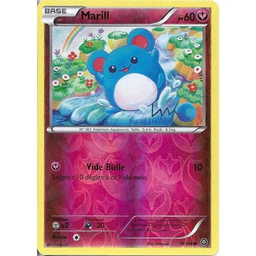 Carte Pokemon - Xy11 - Offensive Vapeur - Marill - Pv 60 - 76/114 - Holo Reverse - Vf