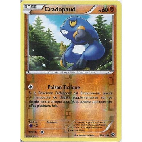 Carte Pokemon - Xy11 - Offensive Vapeur - Cradopaud - Pv 60 - 58/114 - Holo Reverse - Vf