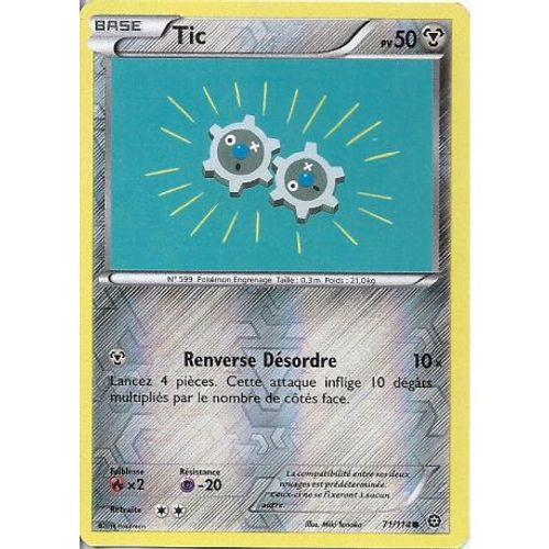 Carte Pokemon - Xy11 - Offensive Vapeur - Tic - Pv 50 - 71/114 - Holo Reverse - Vf