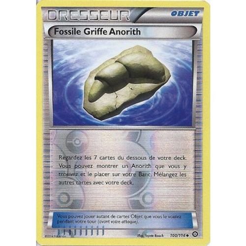 Carte Pokemon - Xy11 - Offensive Vapeur - Fossile Griffe Anorith - Dresseur  - 100/114 - Holo Reverse - Vf
