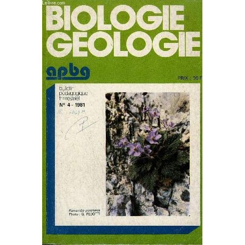 Biologie Geologie - N°4 - 1981
