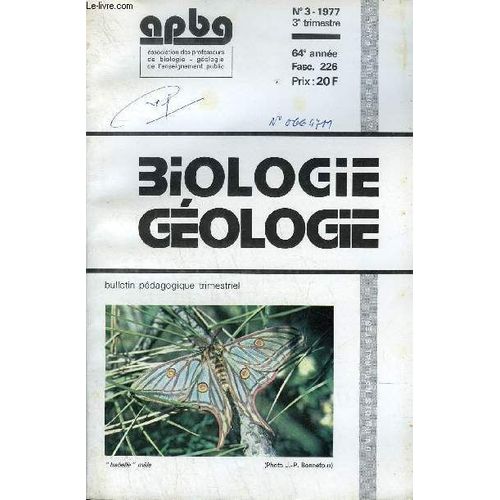 Biologie Geologie - N°3 1977