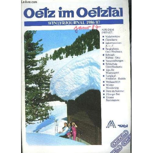 Brochure En Allemand / Oetz Im Oetztal - Winterjournal 1986/87