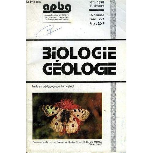 Biologie Geologie - N°1 - 1978
