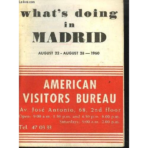 Brochure Anglais / What's Doing In Madrid - August 22 - August 28 - 1960