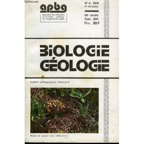 Biologie Geologie - N°4 - 1978