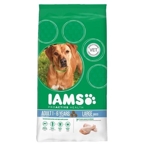 Iams Croquettes Au Poulet - Grande Race - 12kg - Pour Chien