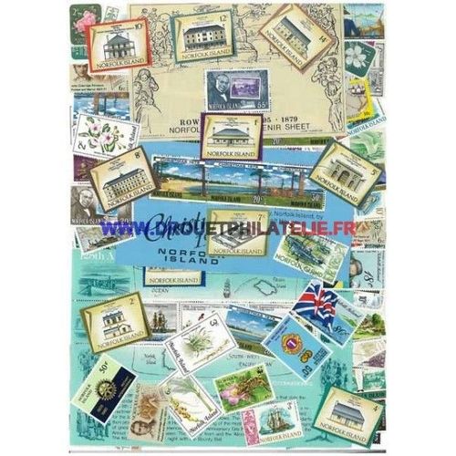 Norfolk 25 Timbres Differents Obliteres