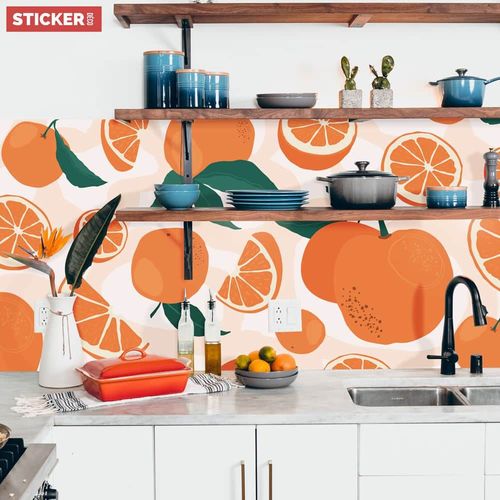 Crédence Adhésive Orange 300 x 50 cm