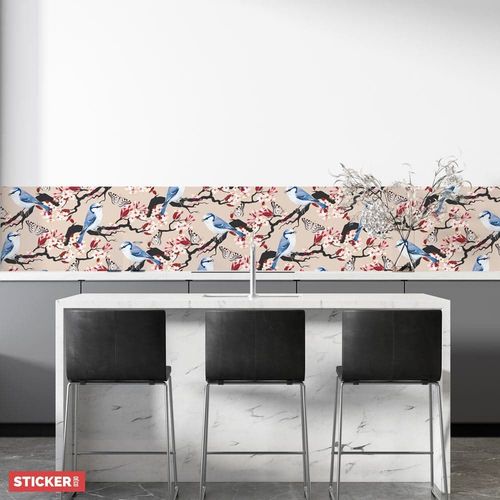 Crédence Adhésive Oiseaux Cerisier 400 x 40 cm