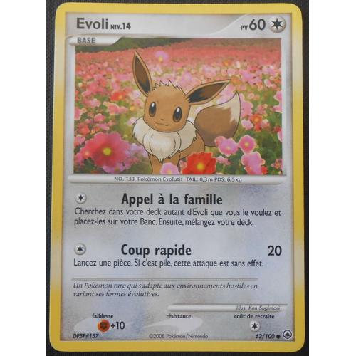 Carte Pokémon Evoli  60 Pv  62/100