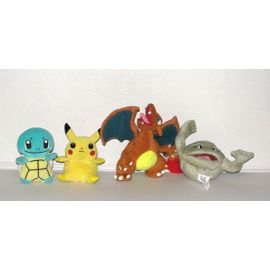 Pokemon Carapuce Pikachu Dracofeu Racaillou 4 Peluche Nintendo 