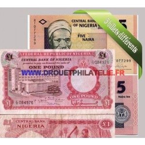 Nigeria 5 Billets De Banque Differents