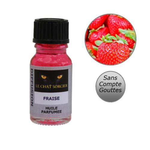 Huile Parfumée - Fraise - 10ml - Diffusion - Parfum d'Ambiance - Parfum pour Bougies - sans compte-gouttes