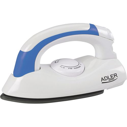 Fer à Repasser de Voyage sans vapeur Adler AD5015, Température Ajustable, Mini-fer, Blanc/Bleu 800 Watts, léger et pliant