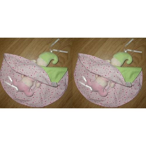  Doudou Peluche Lot De 2 Deux Plat Lutin Poupée Doll Fille Reversible Cache Cache Rose À Pois Et Vert Corolle Bras Ficelle Grelot  Doudou Plat Lutin Reversible Cache Cache Rose A Pois Et Vert Corolle 