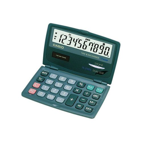 Casio SL-210TE - Calculatrice de poche - 10 chiffres - panneau solaire, pile