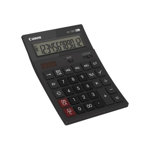 Canon AS-1200 - Calculatrice de bureau - 12 chiffres - panneau solaire, pile - gris foncé