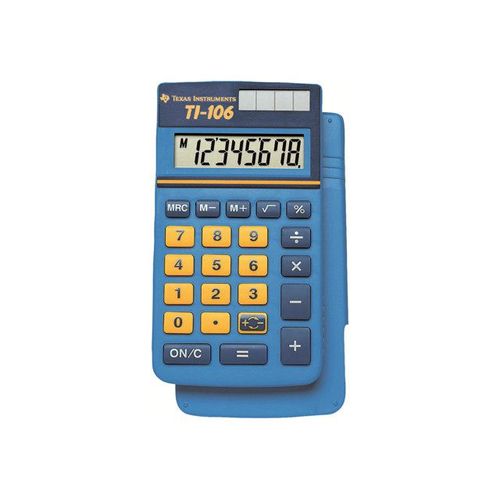 Texas Instruments TI-106 - Calculatrice de poche - 8 chiffres - panneau solaire, pile