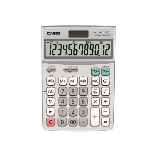 Casio DF-120ECO - Calculatrice de bureau - 12 chiffres - panneau solaire, pile
