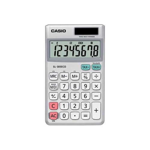 Casio SL-305ECO - Calculatrice de poche - 8 chiffres - panneau solaire, pile