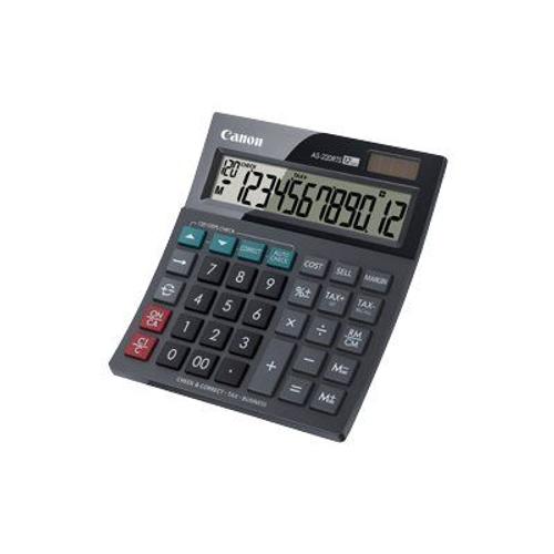 Canon AS-220RTS - Calculatrice de bureau - 12 chiffres - panneau solaire, pile - gris foncé