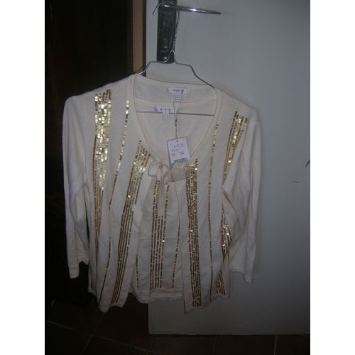 Ensemble Vêtement 1.2.3 Débardeur Et Gilet Viscose 42/44 Multicolore
