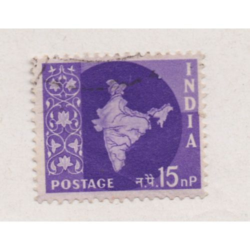 Timbre India (Indes) : Carte De L'indes, 15 N.P..