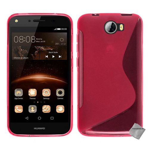 Housse Etui Coque Pochette Silicone Gel Fine Pour Huawei Y5 Ii (Y5 2) + Verre Trempe - Rose