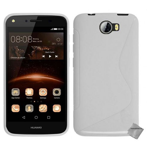 Housse Etui Coque Pochette Silicone Gel Fine Pour Huawei Y5 Ii (Y5 2) + Verre Trempe - Blanc
