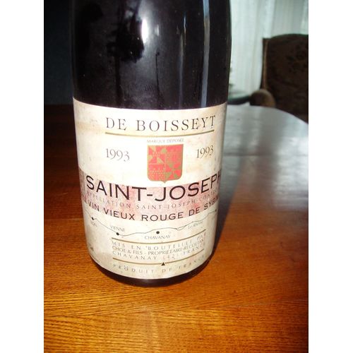 Vin  St Joseph De Boisseyt  1993  Vin Vieux Rouge De Syrah N° 002758