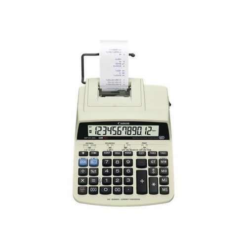 Canon MP121-MG - Calculatrice avec imprimante - LCD - 12 chiffres - adaptateur CA, pile de sauvegarde mémoire - gris, beige
