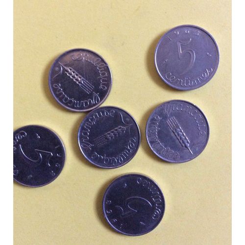 France : 6 Pièces De 5 Centimes (1962/63/64)