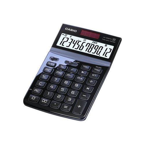 Casio JW-200TW-BK - Calculatrice de bureau - 12 chiffres - panneau solaire, pile - noir