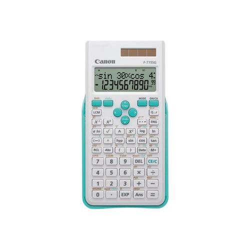 Canon F-715SG - Calculatrice scientifique - 10 chiffres + 2 exposants - panneau solaire, pile - blanc avec bleu