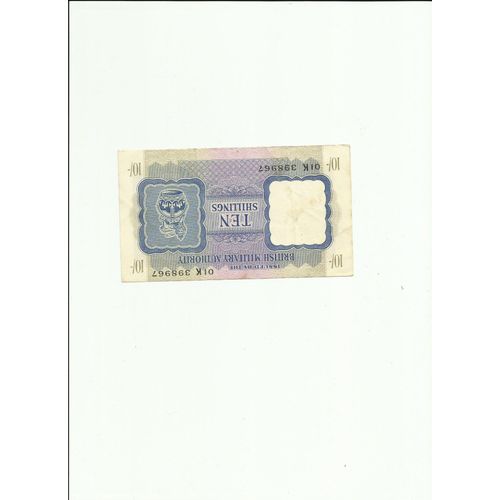 Ten Shillings  British Military Authority   Annees 1940 41 42 