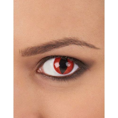 Lentilles De Contact Oeil Reptile Rouge Adulte