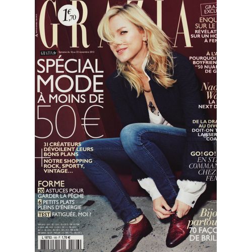 Grazia / 16-11-2012 N°166 : Naomi Watts (6p) - Nicolas Ghesquière (2p) - Grace Coddington (3p)