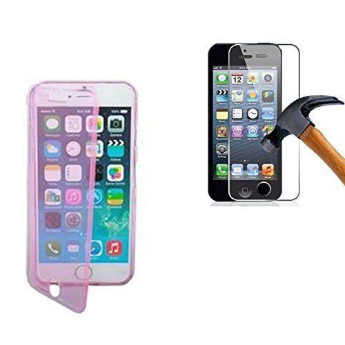 Hq-Cloud Housse Etui Coque Rabat - Silicone Gel Tpu - Pour Iphone 6 / 6s  4.7" - Rose + 1 Film De Protection D'écran En Verre Trempé