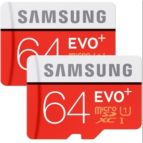 2pcs Samsung Micro SD Evo Plus - 64 Go -  MicroSDXC - UHS-I - Grade 1 - Class 10