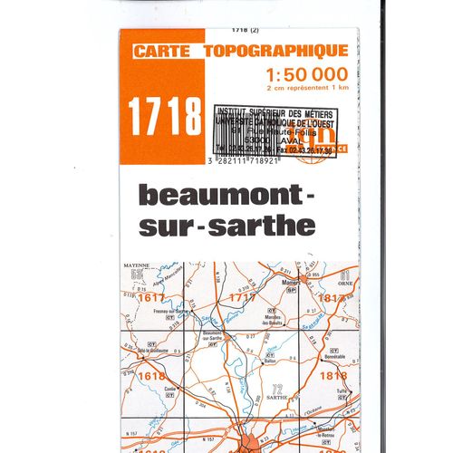 Beaumont Sur Sarthe 1718 1:50 000