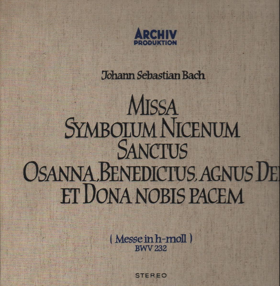 Missa Symbolum Nicenum Sanctus Osanna, Benedictus, Agnus Dei Et Dona Nobis Pacem (Messe In H-Moll) Bwv 232 (Linnen Box + Booklet)[Linnen Box + Booklet]