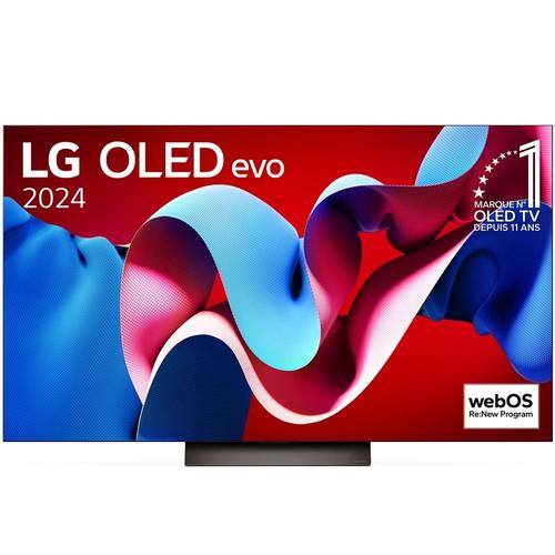 TV OLED Evo LG OLED55C4 139 cm 4K UHD Smart TV 2024 Noir et Brun